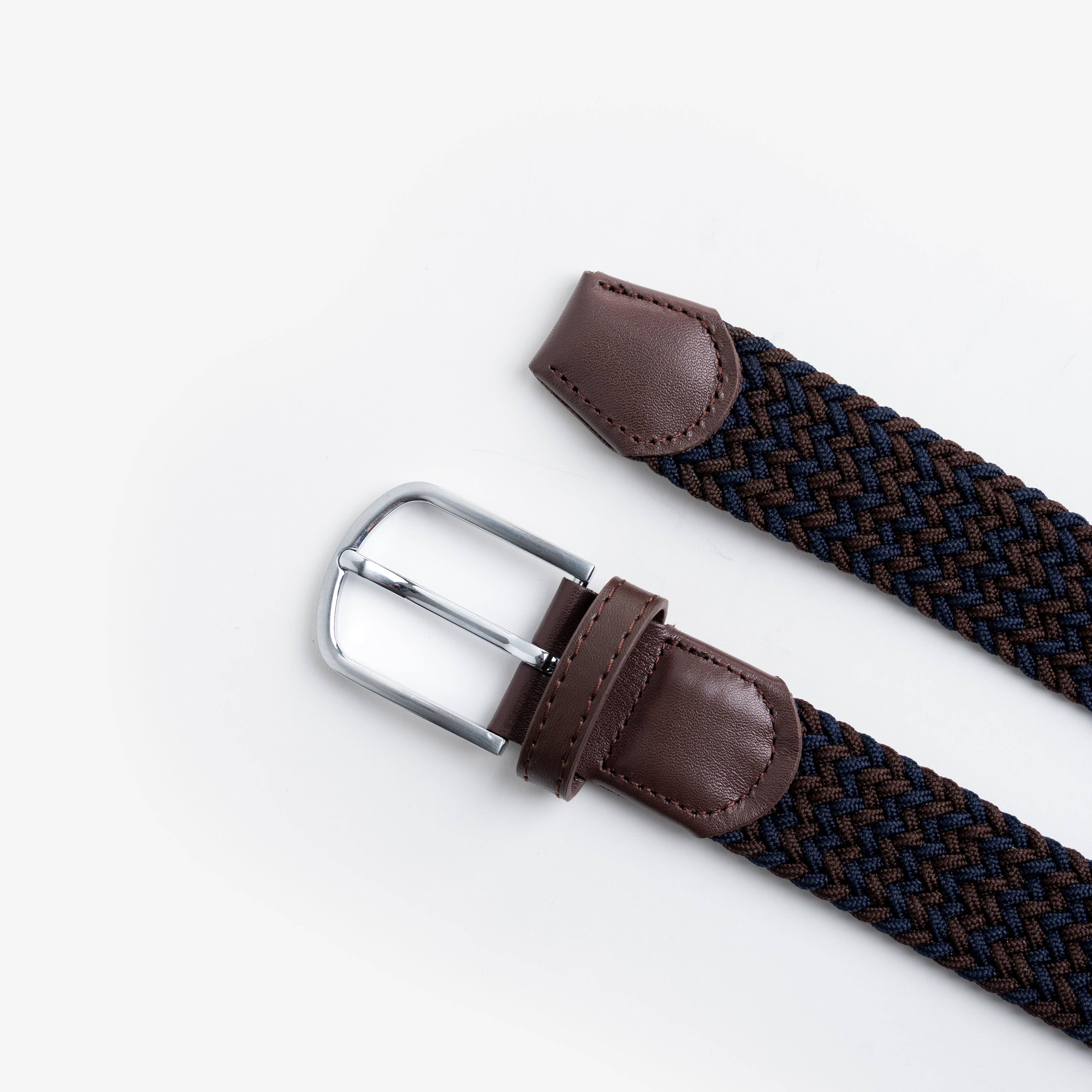 Brown & Blue Braided Belt