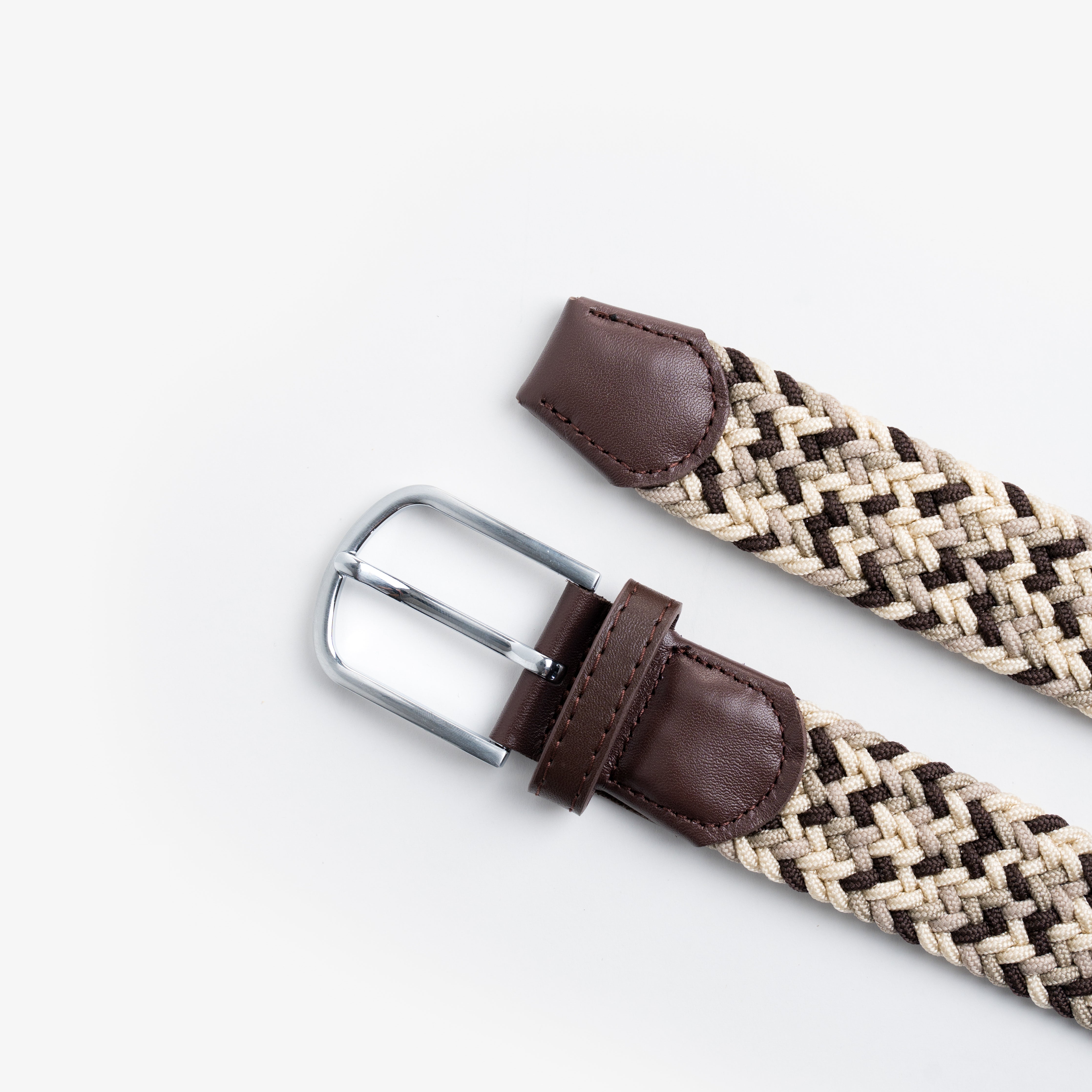 Brown & Beige Braided Belt