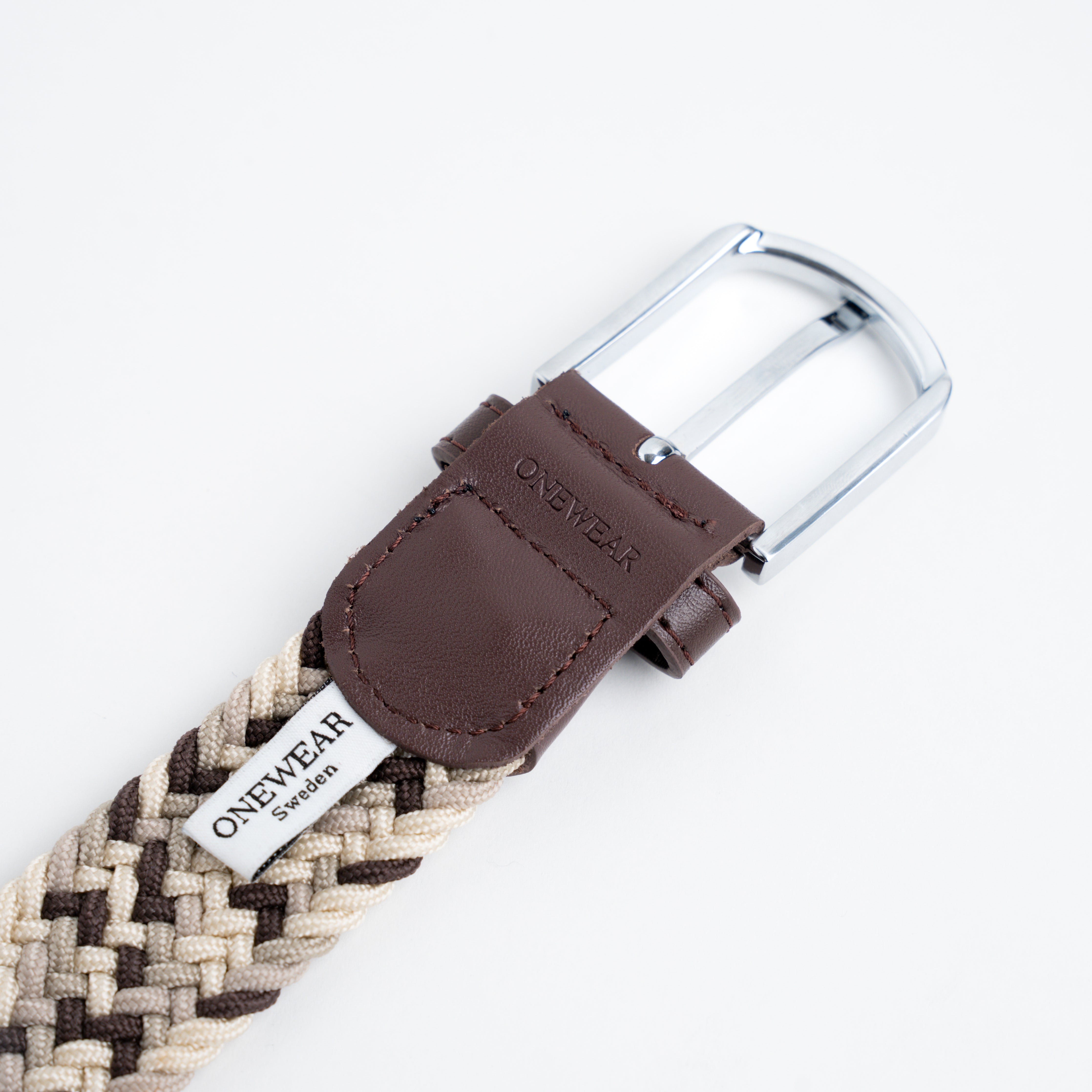 Brown & Beige Braided Belt
