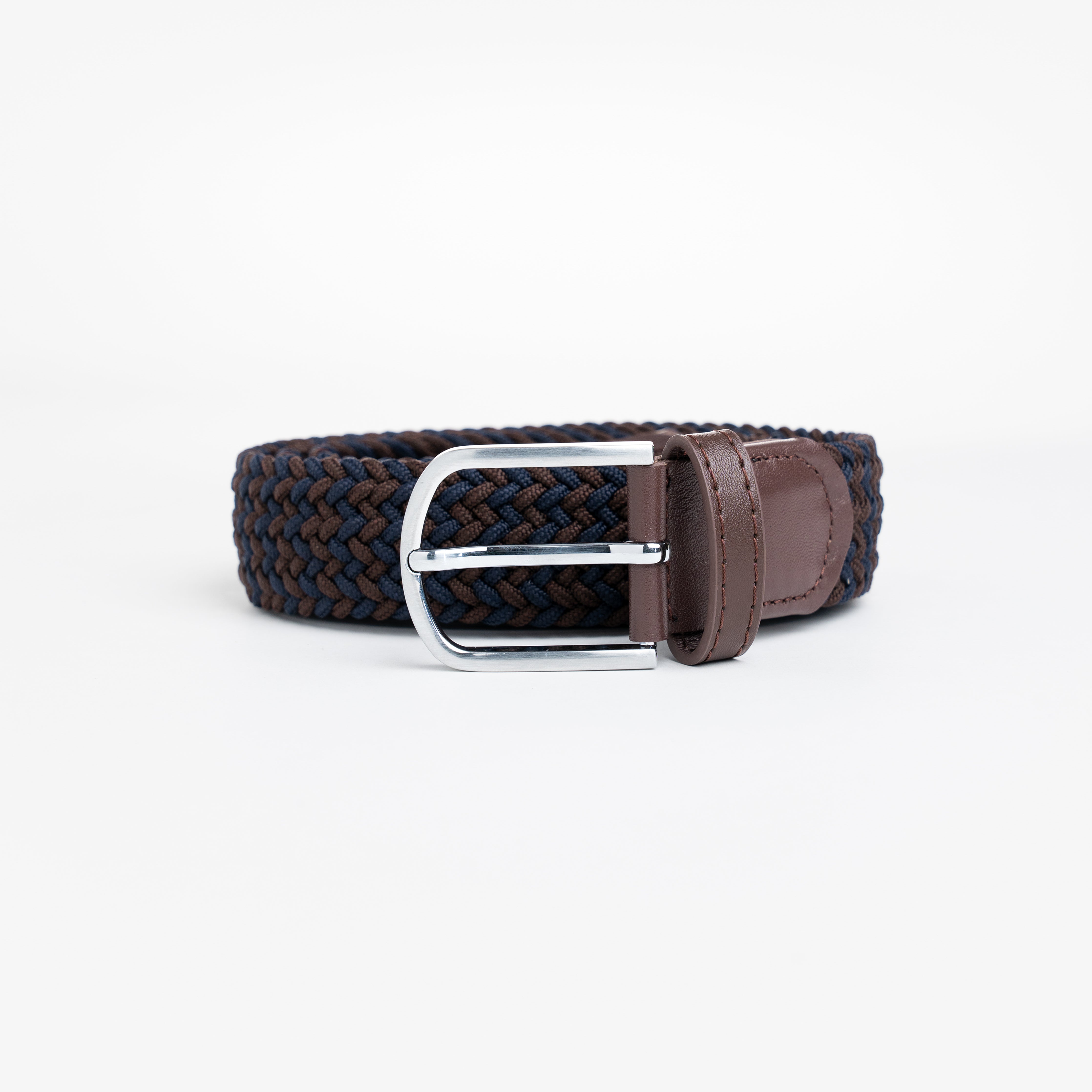 Brown & Blue Braided Belt