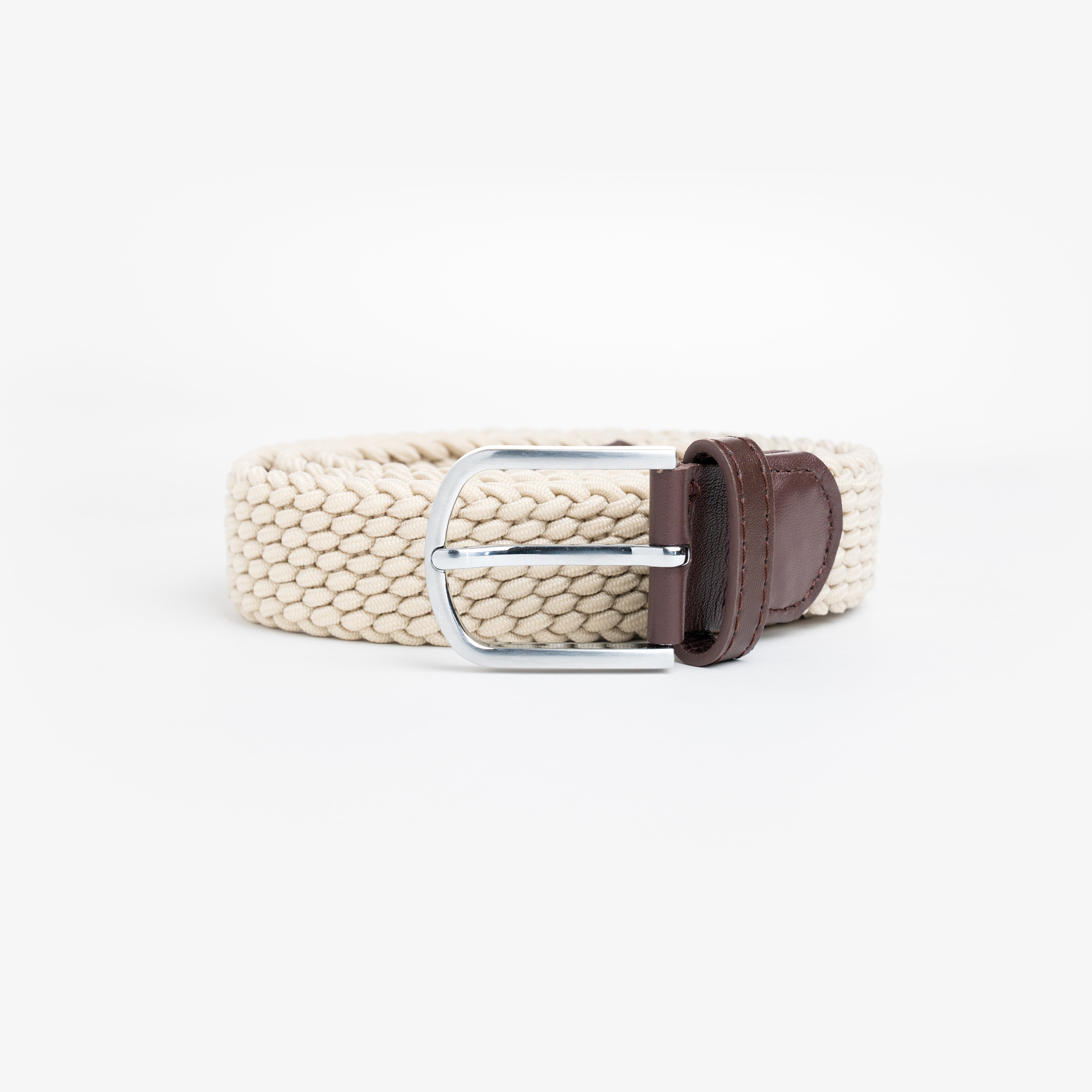 Beige Braided Belt